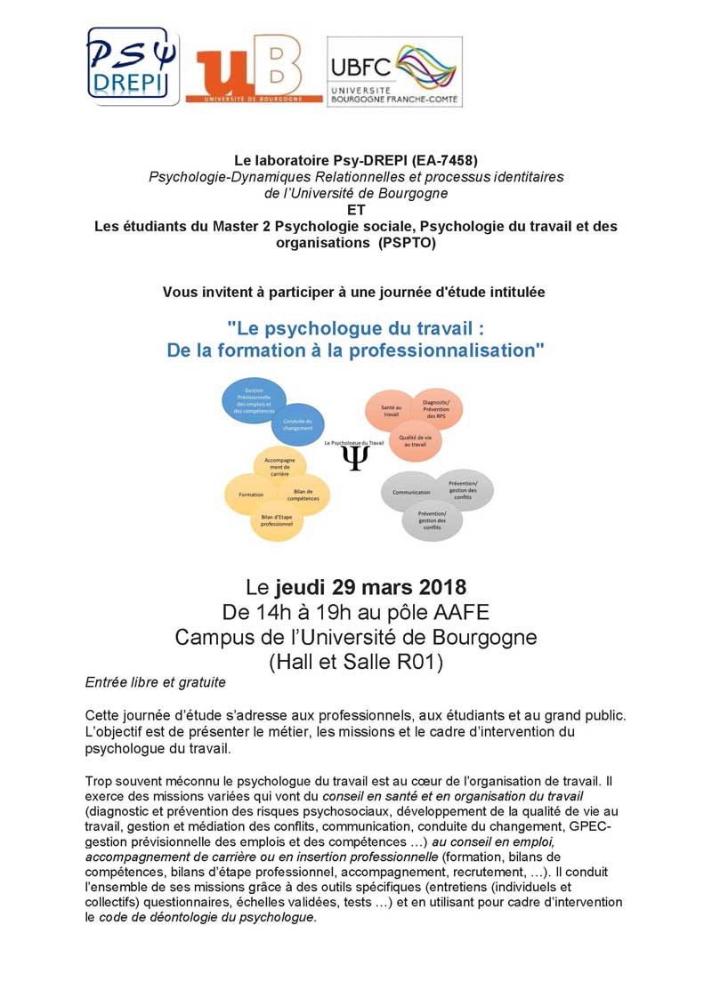 colloque psychologue formation professionnalisation Page 1